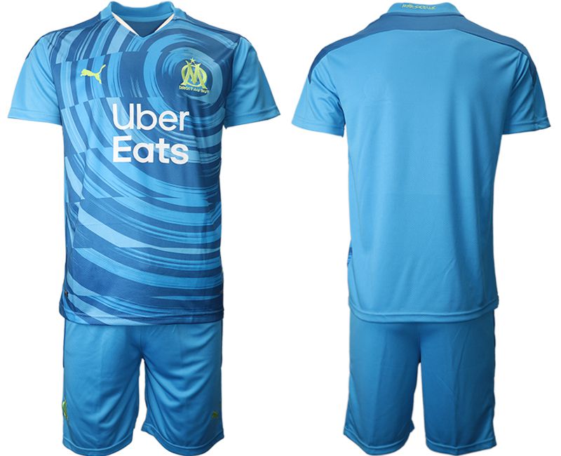 Men 2020-2021 club Olympique de Marseille away blue Soccer Jerseys->paris st german jersey->Soccer Club Jersey